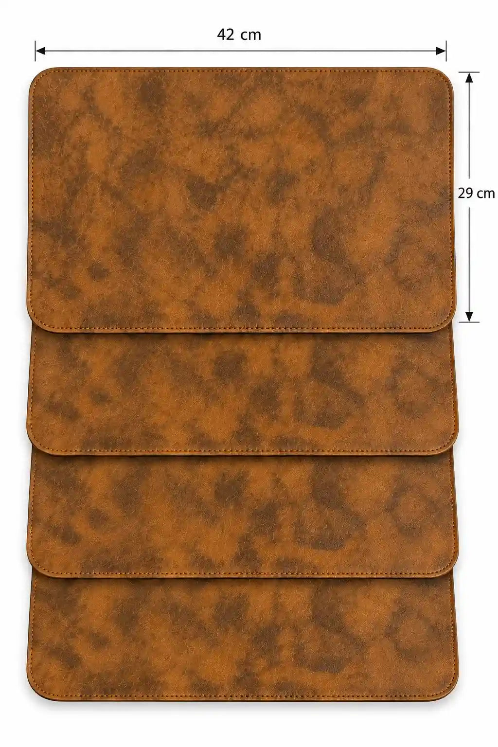 Vintage Leather Placemat – Rectangular Shape - Havana