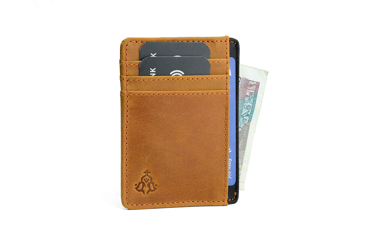 Minimalist Leather Slim Wallet -black& Havan