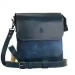 Blend Cross crossbody bag made of navy canvas and matching navy leather