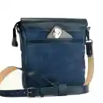 Blend Cross crossbody bag made of navy canvas and matching navy leather