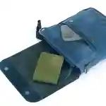Blend Cross crossbody bag made of navy canvas and matching navy leather