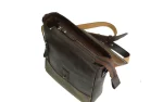 Classic men's leather crossbody bag, brown - Image 3