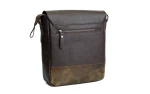 Classic men's leather crossbody bag, brown - Image 2