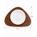 Vintage Leather Placemat – Organic Shape - Brown